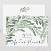 Olive, jij wordt mijn bruidsmeisje kaart (Voorkant / Achterkant)