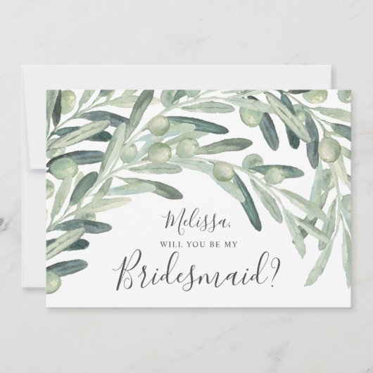 Olive, jij wordt mijn bruidsmeisje kaart (Voorkant)