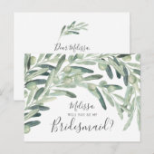 Olive, jij wordt mijn bruidsmeisje uitnodiging briefkaart (Voorkant / Achterkant)