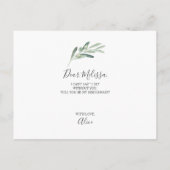 Olive, jij wordt mijn bruidsmeisje uitnodiging briefkaart (Achterkant)
