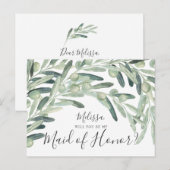 Olive, jij wordt mijn bruidsmeisje uitnodiging briefkaart (Voorkant / Achterkant)