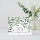 Olive, jij wordt mijn bruidsmeisje uitnodiging briefkaart (Staand voorkant)