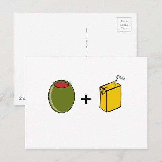 Olive Juice Ik hou van je Briefkaart (Voorkant / Achterkant)