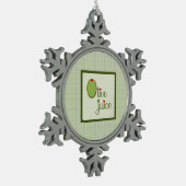 Olive Juice Tin Sneeuwvlok Ornament (Links)