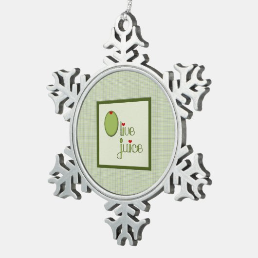 Olive Juice Tin Sneeuwvlok Ornament (Rechts)