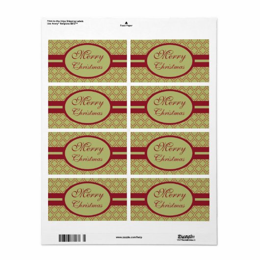 Olive-kerstlabels voor sieraden etiket (Full Sheet)