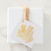 Olive kittens bedankjes labels (Met doos)