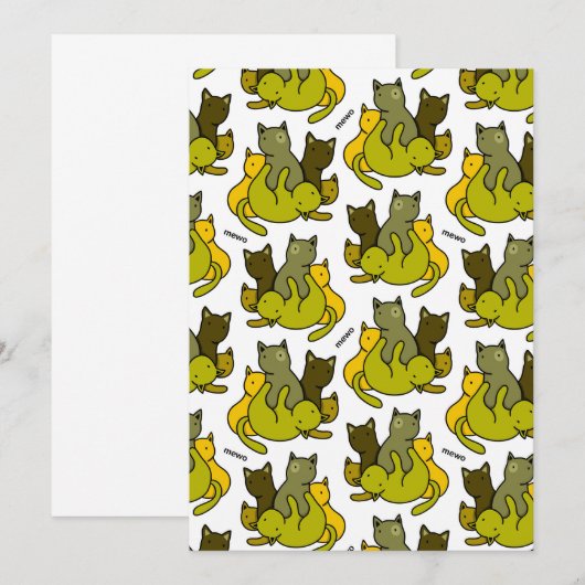 Olive kittens bedankkaart (Voorkant / Achterkant)