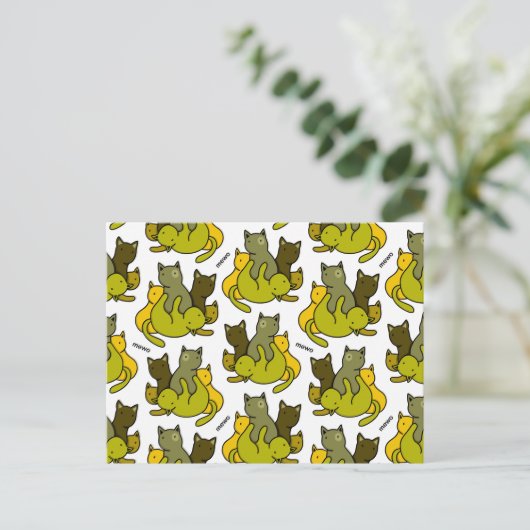 Olive kittens briefkaart (Staand voorkant)