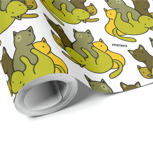 Olive kittens cadeaupapier (Rol Hoek)