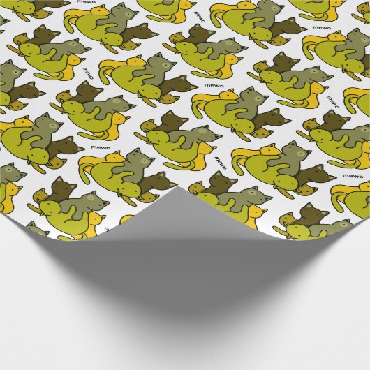 Olive kittens cadeaupapier (Hoek)