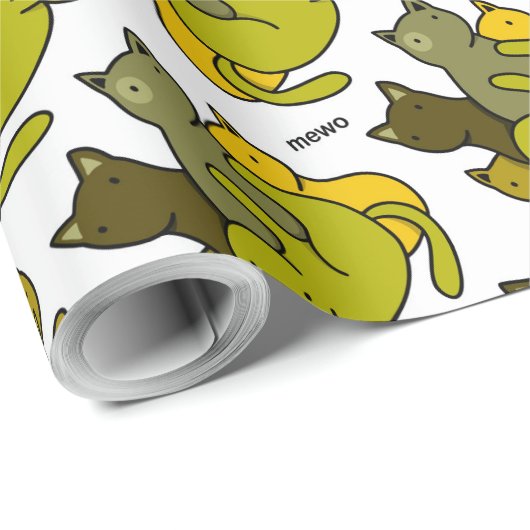 Olive kittens cadeaupapier (Rol Hoek)