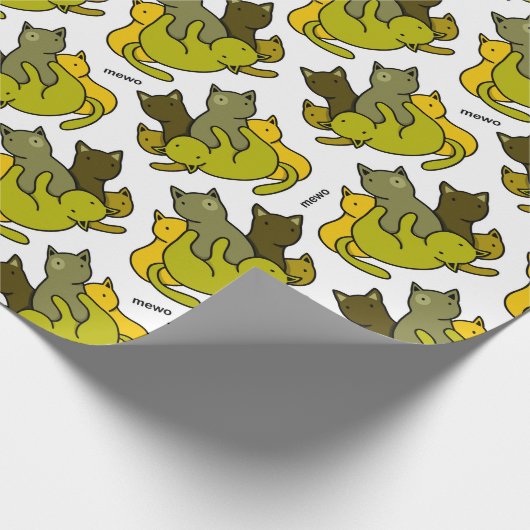 Olive kittens cadeaupapier (Hoek)