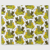 Olive kittens cadeaupapier (Vlak)