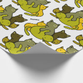 Olive kittens cadeaupapier (Hoek)