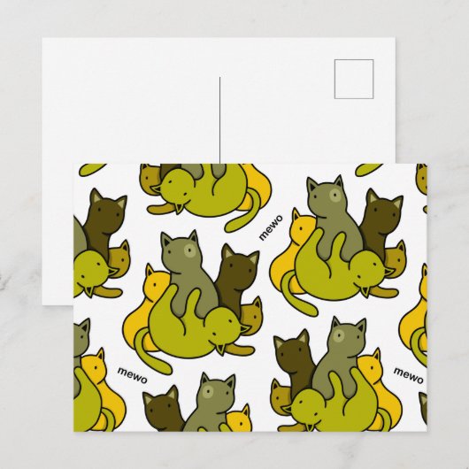 Olive kittens feestdagenkaart (Voorkant / Achterkant)