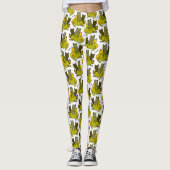 Olive kittens leggings (Voorkant)