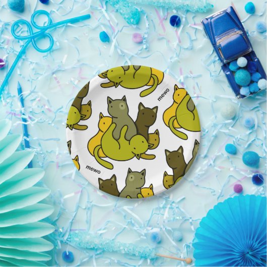 Olive kittens papieren bordje (Feest)