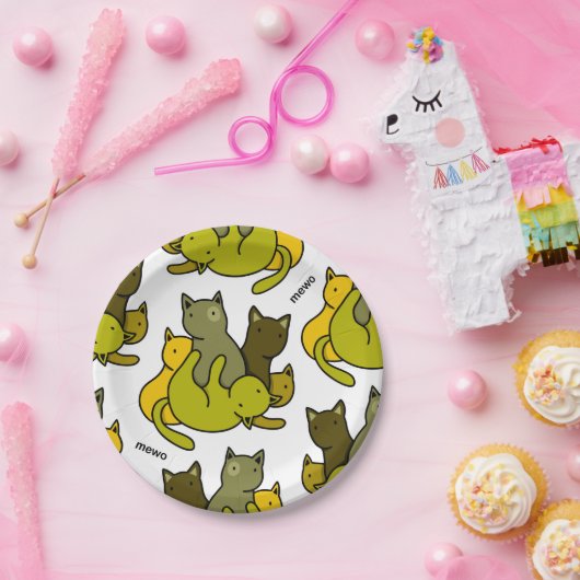 Olive kittens papieren bordje (Feest)