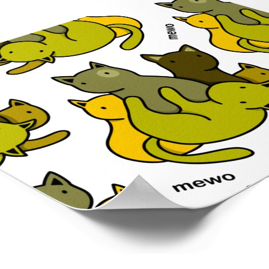 Olive kittens poster (Hoek)