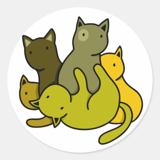 Olive kittens ronde sticker (Voorkant)