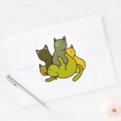 Olive kittens ronde sticker (Envelop)