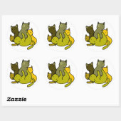 Olive kittens ronde sticker (Vel)