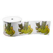 Olive kittens satijnen lint (Spoel)