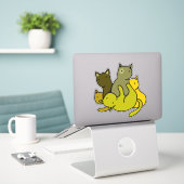 Olive kittens sticker (Laptop op bureau)