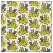Olive kittens stof (Swatch)