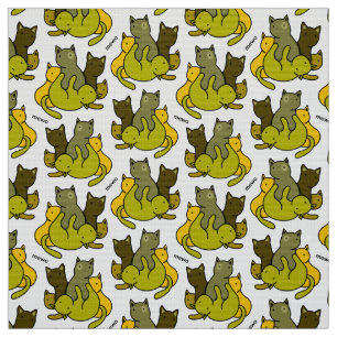 Olive kittens stof