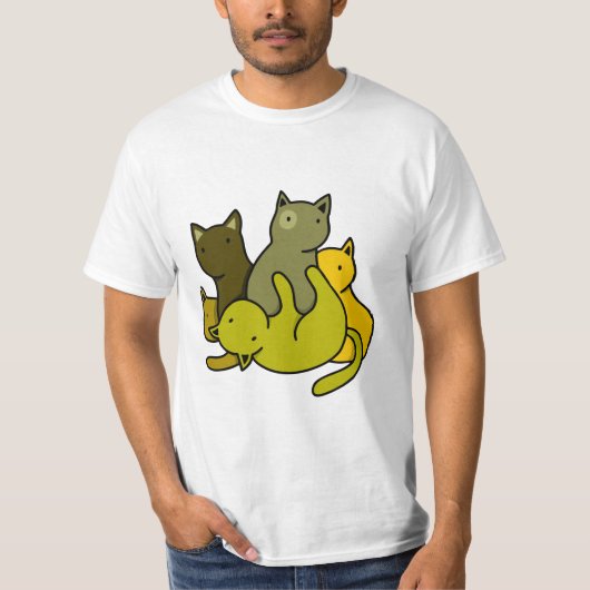 Olive kittens t-shirt (Voorkant)