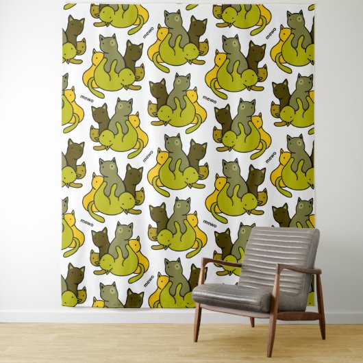 Olive kittens wandkleed (In situ)