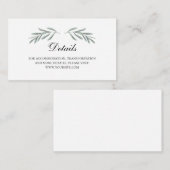 Olive laat de details van de bruiloft achter. Ital Informatiekaartje (Voorkant / Achterkant)