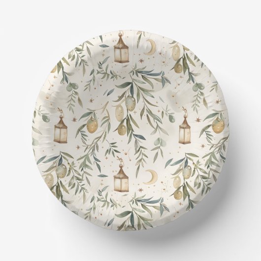 Olive & Lantern Islamic Party Bowls Papieren Kommen (Voorkant)