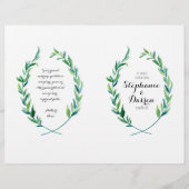 Olive Laurel Leaf Wreath Modern Ceremony Programme (Voorkant)