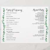 Olive Laurel Leaf Wreath Modern Ceremony Programme (Achterkant)