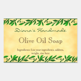 Olive Leaf Custom Soap Faux Parchment Sticker