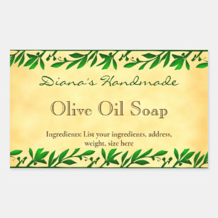 Olive Leaf Custom Soap Faux Parchment Sticker