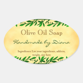 Olive Leaf Custom Soap Faux Parchment Sticker