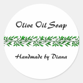 Olive Leaf Custom Soap of Inblikken Label Stickers