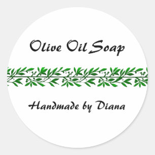 Olive Leaf Custom Soap of Inblikken Label Stickers