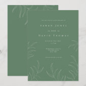 Olive leaf elegant Wedding Kaart (Voorkant / Achterkant)
