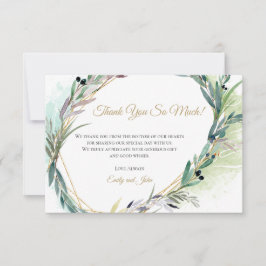 Olive Leaf Gold geometrisch Lijst/Uw foto Bedankkaart