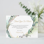 Olive Leaf Gold geometrisch Lijst/Uw foto Bedankkaart (Staand voorkant)