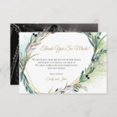 Olive Leaf Gold geometrisch Lijst/Uw foto Bedankkaart (Voorkant / Achterkant)