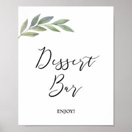 Olive Leaf Greenery Sign Oleyteken dessert Bar Poster