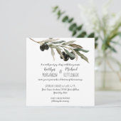 Olive Leaf Leaves Branch Waterverf Summer Wedding Kaart (Staand voorkant)