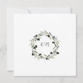 Olive Leaf Leaves Branch Waterverf Summer Wedding Kaart (Achterkant)