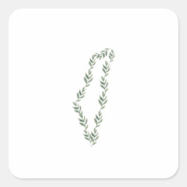 Olive Leaf Map of Palestine Vierkante Sticker